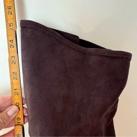 Unisa Sanyia Brown Micro Suede Over the Knee High Heel Boots Size 10 - Picture 11 of 12